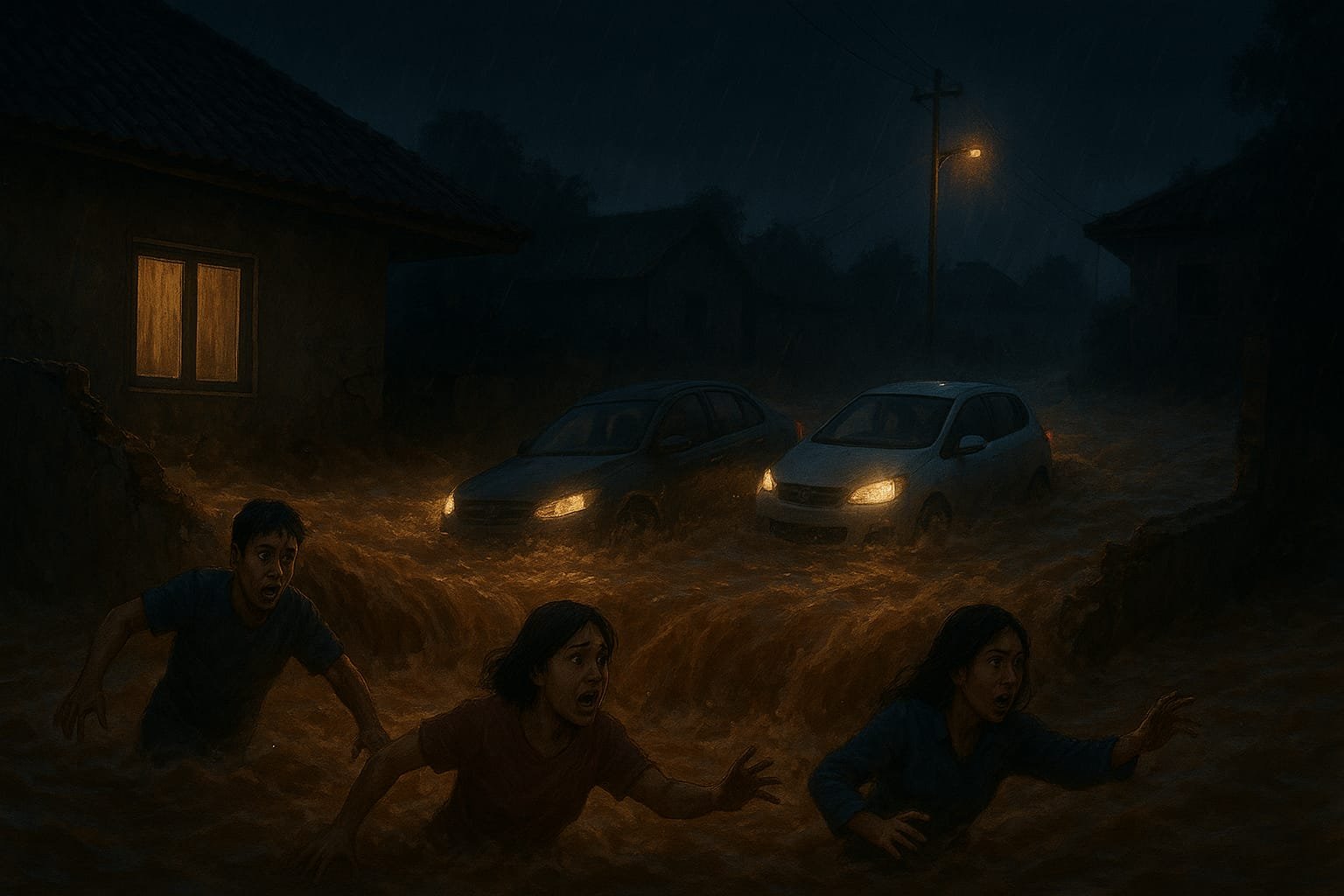 Anak Sungai Citarum Meluap, Tembok Roboh-Mobil Terseret Banjir di Margaasih Bandung