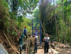 Jembatan Gantung Leuwi Jurig Penghubung Dua Desa dan Kecamatan Akhirnya Diperbaiki