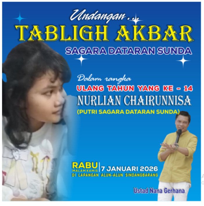CV Sagara Dataran Sunda Gelar Tabligh Akbar Dalam Rangka Isra Mi'raj dan HUT Putri di Alun-alun Sindangbarang
