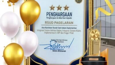 Rumah Sakit Umum Daerah (RSUD) Pagelaran Kabupaten Cianjur meraih penghargaan integrasi dan transformasi digital Program Jaminan Kesehatan Nasional (JKN) dari BPJS Kesehatan.