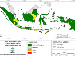 BMKG Keluarkan Peringatan Dini Curah Hujan Tinggi Dasarian I Maret 2026 di Sejumlah Wilayah Indonesia