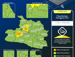 Peringatan Dini Cuaca Jawa Barat Hari Ini, 30 Maret 2026, Waspada Hujan Lebat Disertai Petir