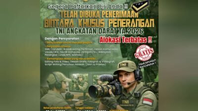 Gratis! TNI AD Buka Pendaftaran Online Bintara Khusus Penerangan Untuk Lulusan SMK, Cek Syaratnya Di Sini