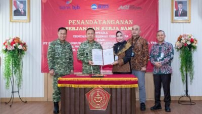 bank bjb kembali memperkuat sinergi strategis dengan Mabes TNI melalui penandatanganan perpanjangan perjanjian kerja sama layanan keuangan yang dilaksanakan di Mabes TNI, Cilangkap, Kamis 9 April 2026.