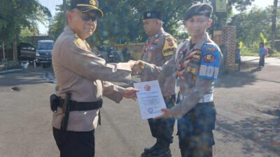 Polsek Mande Apresiasi Pramuka Saka Bhayangkara Bantu Pengamanan Lebaran