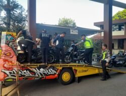 Polisi Amankan 105 Motor Berknalpot Brong di Jalur Puncak