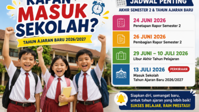 Catat! Jadwal Masuk Sekolah Setelah Libur Semester 2 Tahun 2026