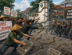 Demo di Pendopo Indramayu Viral, Massa Lempar Ular saat Bupati Tak Temui Aksi