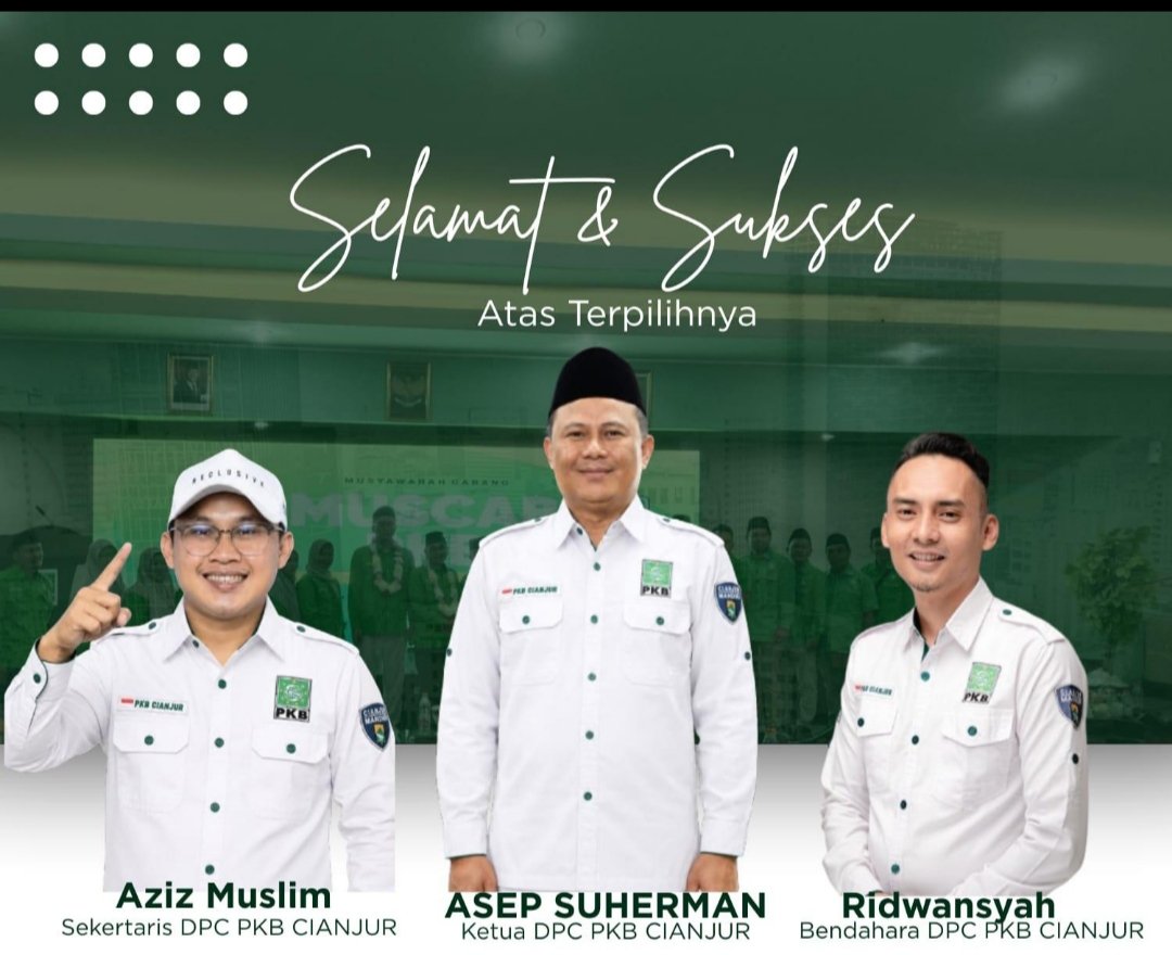Dalam keputusan tersebut, Asep Suherman terpilih sebagai Ketua DPC PKB Kabupaten Cianjur. Adapun posisi Sekretaris ditempati Aziz Muslim, dan Ridwansyah sebagai Bendahara.