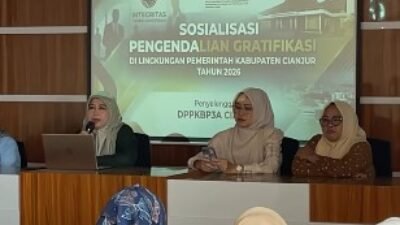 Dinas Pengendalian Penduduk Keluarga Berencana Pemberdayaan Perempuan Dan Perlindungan Anak (DPPKBP3A) Kabupaten Cianjur, menggelar kegiatan sosialisasi Pengendalian Gratifikasi, Jumat 19 Juni 2026