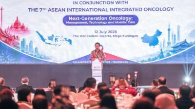 Menteri Kesehatan Budi Gunadi Sadikin dalam Indonesia-China Cancer Forum (ICCF) 2026 di Jakarta, Minggu 12 Juli 2026.
