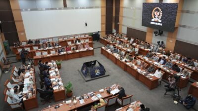 Menteri Haji dan Umrah Mochamad Irfan Yusuf dalam Rapat Kerja (Raker) bersama Komisi VIII DPR RI di Jakarta, Selasa 14 Juli 2026.