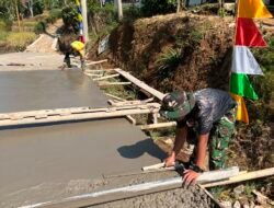 Hari Keempat TMMD Ke-129 Cianjur, Pembangunan Jalan Beton Telah 47,93 Persen