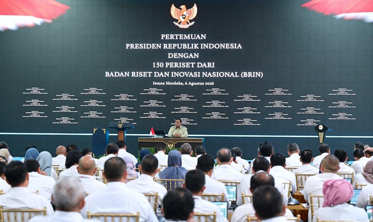 Presiden Prabowo Terima 150 Periset BRIN di Istana, Bahas Penguatan Riset Menuju Indonesia Emas 2045