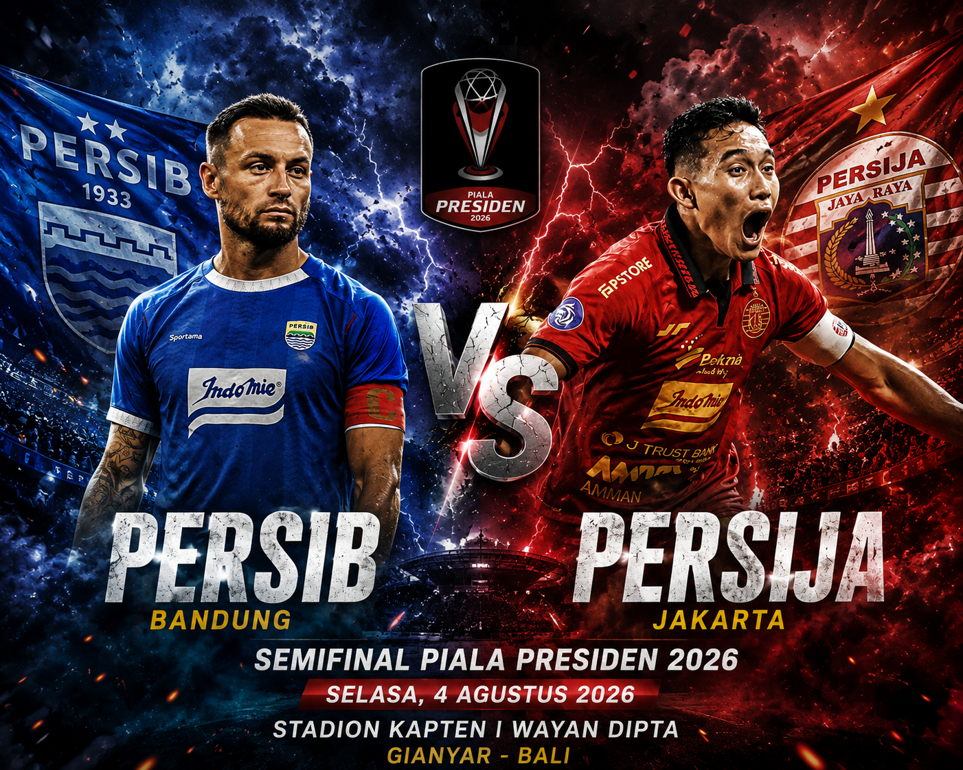 Link Nonton Persib vs Persija Semifinal Piala Presiden 2026, Cek Jadwal Siaran Langsung
