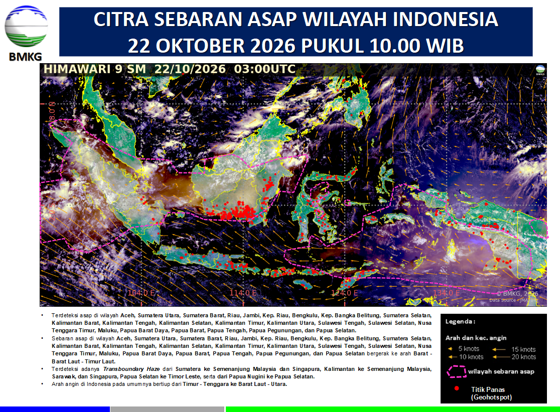 BMKG Pantau Sebaran Asap di Sejumlah Wilayah Indonesia, Asap Lintas Batas Terdeteksi
